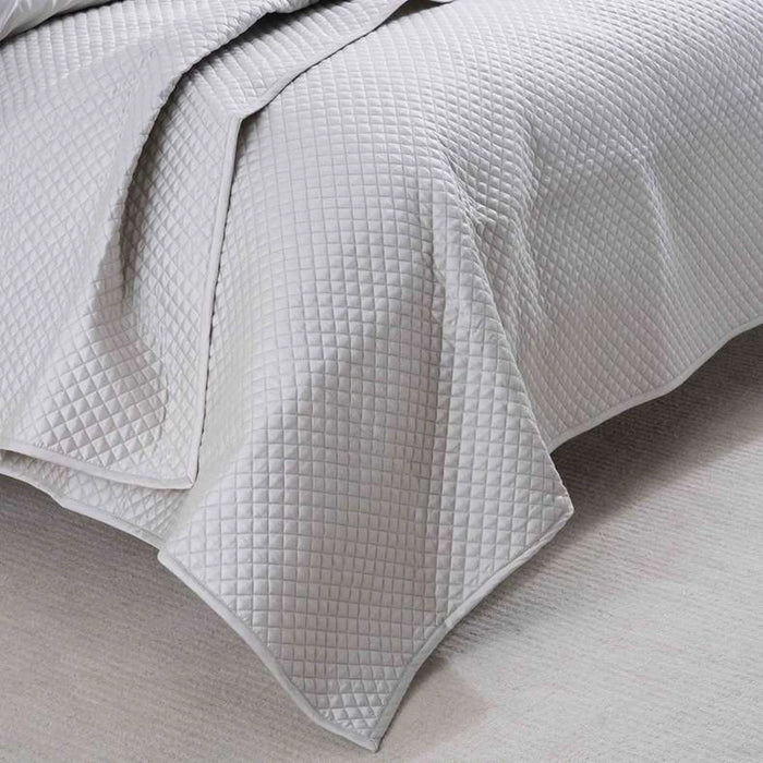 Luxe Cotton Tencel Quilted Bedspread 220X240Cm - Grey