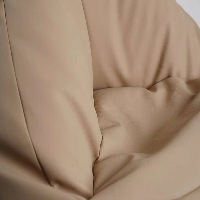 Luxe Faux Leather Chair Bean Bag 78X81X74Cm-Beige Pan Home