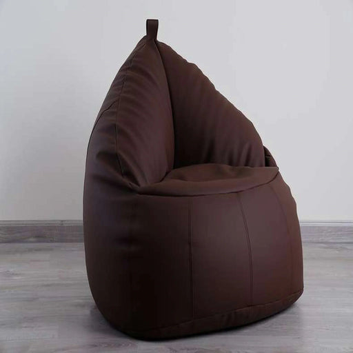 Luxe Faux Leather Chair Bean Bag 78X81X74Cm-Brown Pan Home