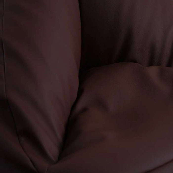 Luxe Faux Leather Chair Bean Bag 78X81X74Cm-Brown Pan Home