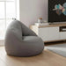 Luxe Faux Leather Chair Bean Bag 78X81X74Cm-Grey Pan Home