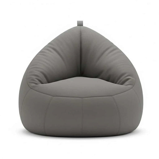 Luxe Faux Leather Chair Bean Bag 78X81X74Cm-Grey Pan Home