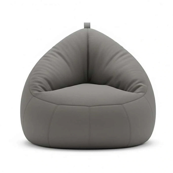 Luxe Faux Leather Chair Bean Bag 78X81X74Cm-Grey Pan Home