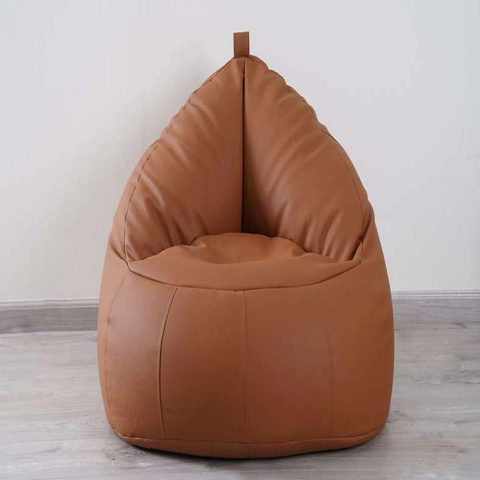 Luxe Faux Leather Chair Bean Bag 78X81X74Cm-Tan Pan Home