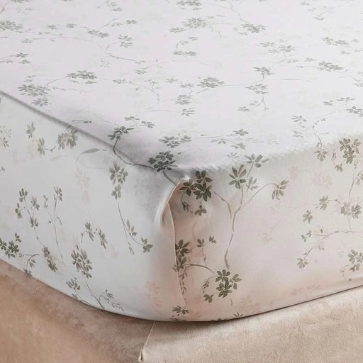 Luxe Floreana King Fitted Sheet 180X200+33Cm - Green Pan Home