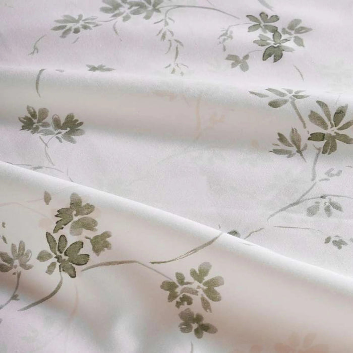 Luxe Floreana King Fitted Sheet 180X200+33Cm - Green Pan Home