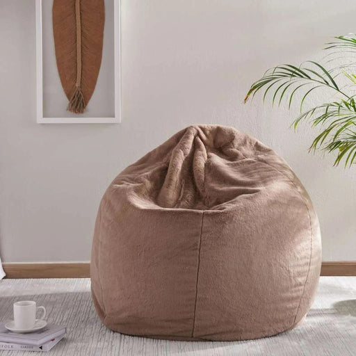 Luxe Fur Bean Bag 96X96X54 Cm -Taupe Pan Home