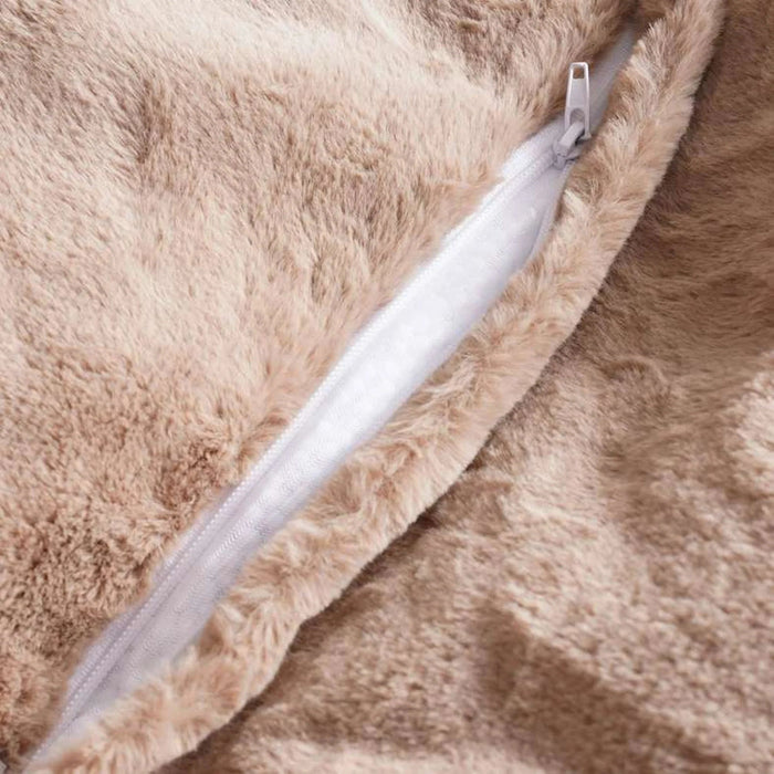 Luxe Fur Bean Bag 96X96X54 Cm -Taupe Pan Home