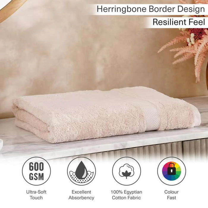 Luxury Egyptian 600 Gsm Cotton Bath Sheet 90X150Cm - Light Almond