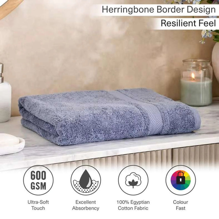 Luxury Egyptian 600 Gsm Cotton Bath Sheet 90X150Cm-Slate Blue