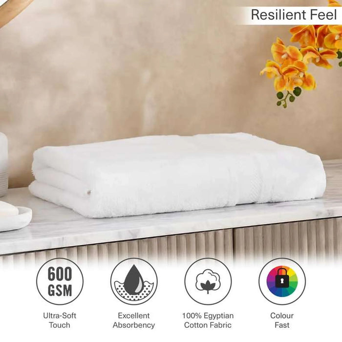 Luxury Egyptian 600 Gsm Cotton Bath Sheet 90X150Cm - White