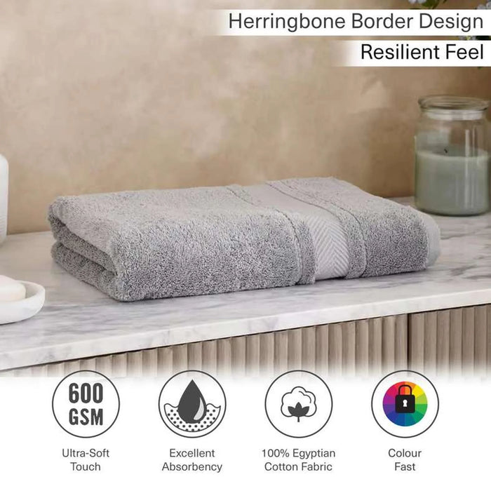 Luxury Egyptian 600 Gsm Cotton Bath Towel-70X140Cm-Grey Dove