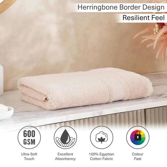 Luxury Egyptian 600 Gsm Cotton Bath Towel 70X140Cm - Light Almond