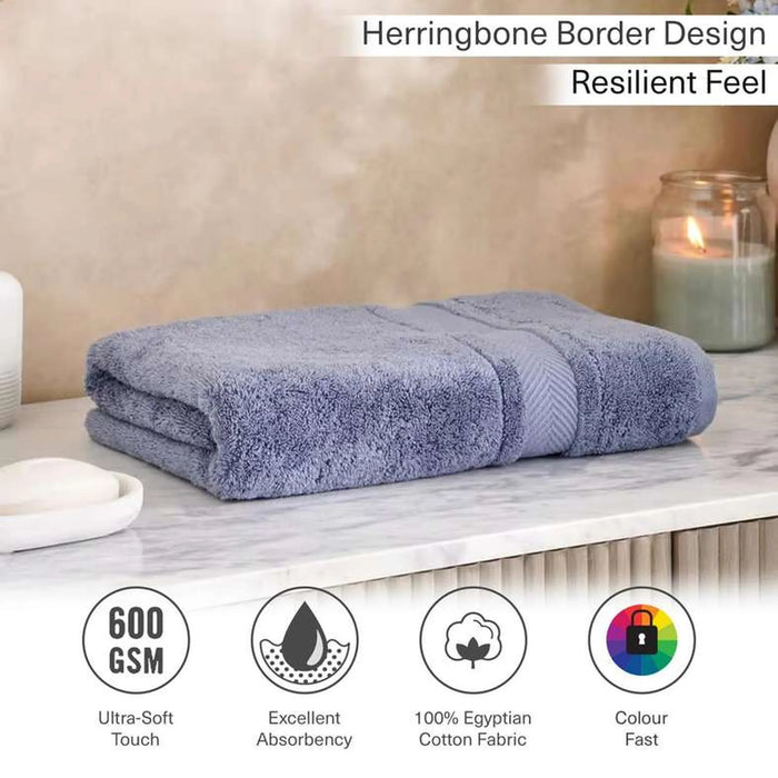 Luxury Egyptian 600 Gsm Cotton Bath Towel 70X140Cm - Slate Blue