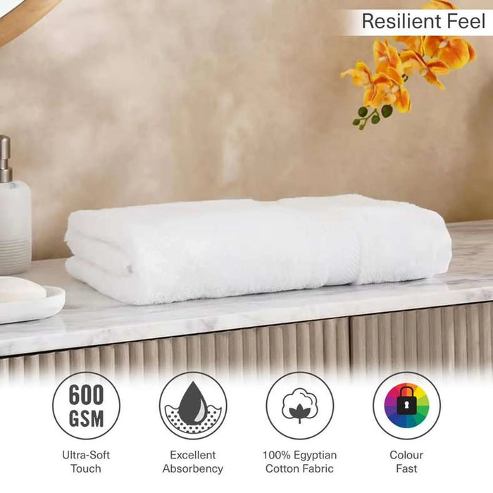 Luxury Egyptian 600 Gsm Cotton Bath Towel 70X140Cm - White