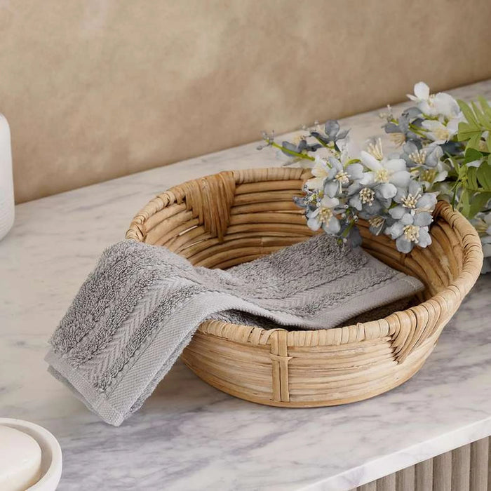Luxury Egyptian 600 Gsm Cotton Fingertip Towel 30X30Cm - Grey Dove