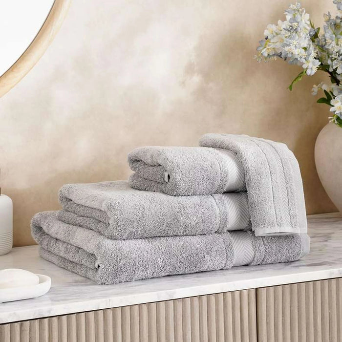 Luxury Egyptian 600 Gsm Cotton Fingertip Towel 30X30Cm - Grey Dove
