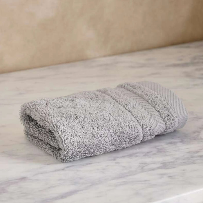Luxury Egyptian 600 Gsm Cotton Fingertip Towel 30X30Cm - Grey Dove