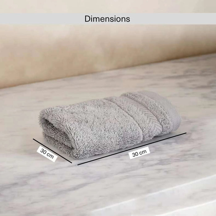 Luxury Egyptian 600 Gsm Cotton Fingertip Towel 30X30Cm - Grey Dove