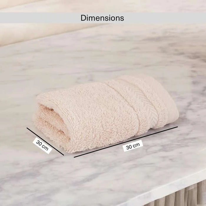 Luxury Egyptian 600 Gsm Cotton Fingertip Towel 30X30Cm - Light Almond