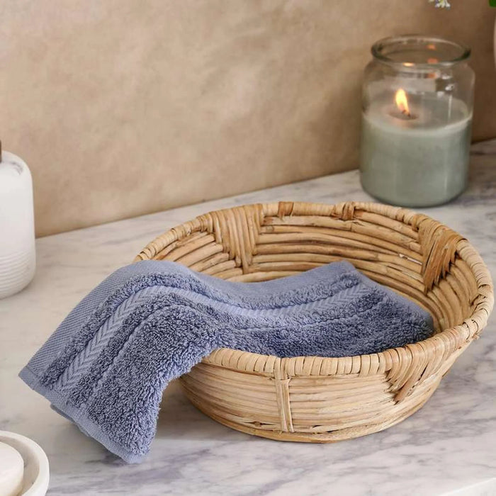 Luxury Egyptian 600 Gsm Cotton Fingertip Towel 30X30Cm - Slate Blue