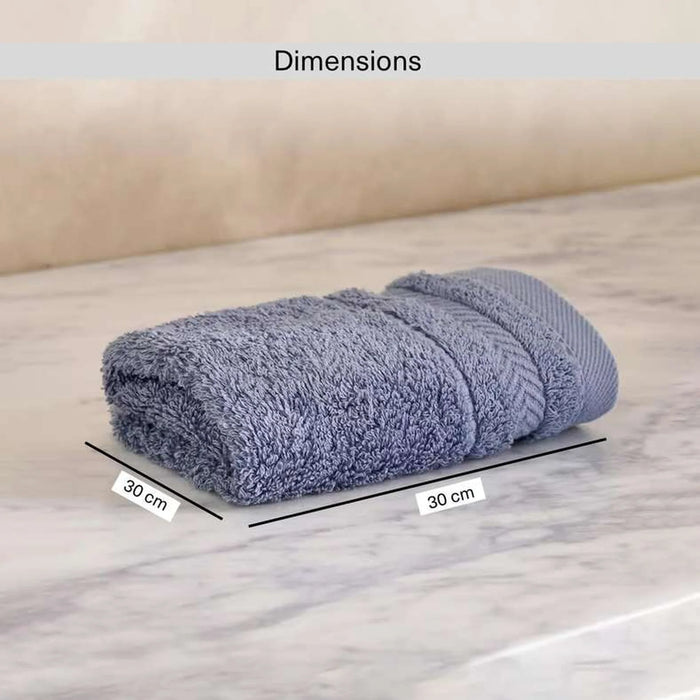 Luxury Egyptian 600 Gsm Cotton Fingertip Towel 30X30Cm - Slate Blue