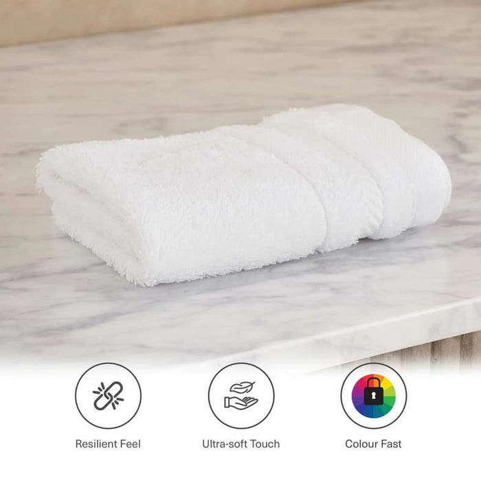Luxury Egyptian 600 Gsm Cotton Fingertip Towel-30X30Cm - White