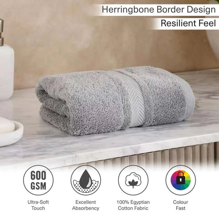 Luxury Egyptian 600 Gsm Cotton Hand Towel 50X90Cm - Grey Dove