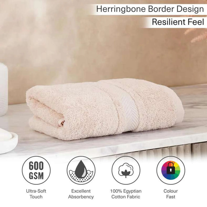 Luxury Egyptian 600 Gsm Cotton Hand Towel 50X90Cm - Light Almond