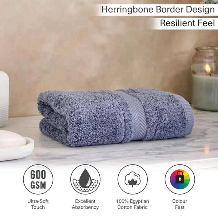 Luxury Egyptian 600 Gsm Cotton Hand Towel 50X90Cm - Slate Blue