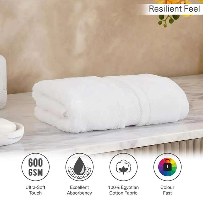 Luxury Egyptian 600 Gsm Cotton Hand Towel 50X90Cm - White