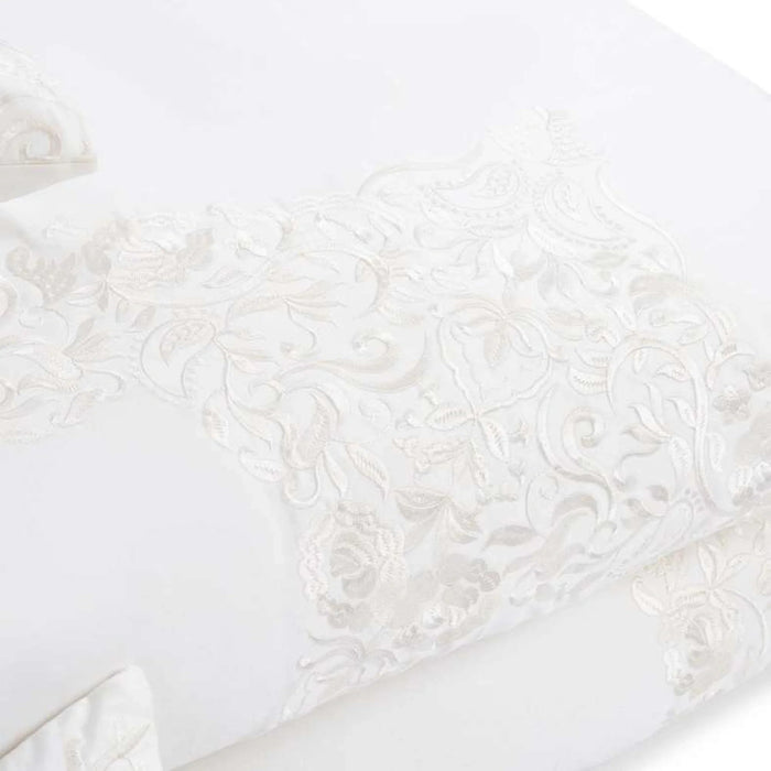 Luxury Uzbek 4-Piece Embroidered Comforter Set 250X260Cm-Cream Pan Home