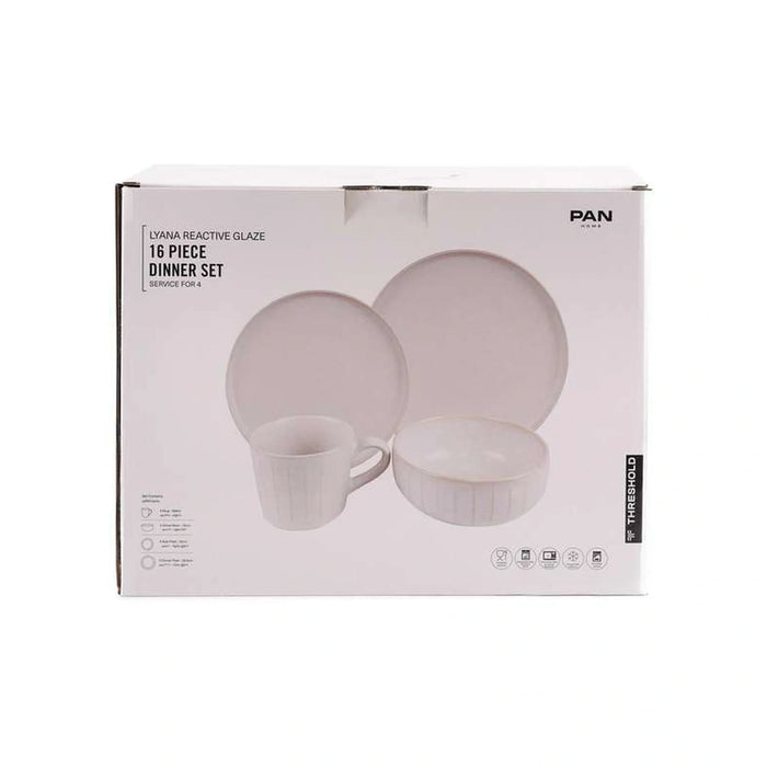 Lyana 16-Piece Stoneware Dinner Set -Grey