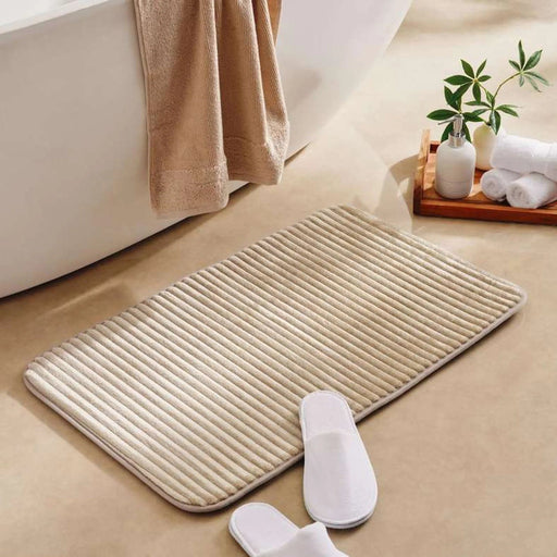 Lynnel Flannel Bathmat 50X80Cm - Beige Pan Home