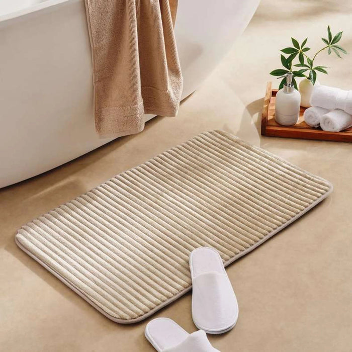 Lynnel Flannel Bathmat 50X80Cm - Beige Pan Home