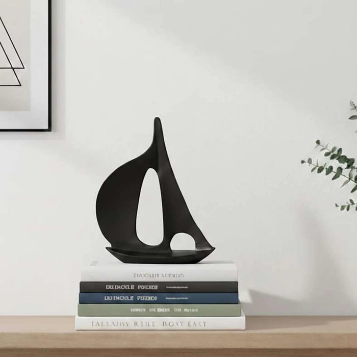 Lysa Metal Boat Decor Accent 38X10X45Cm - Black Pan Home