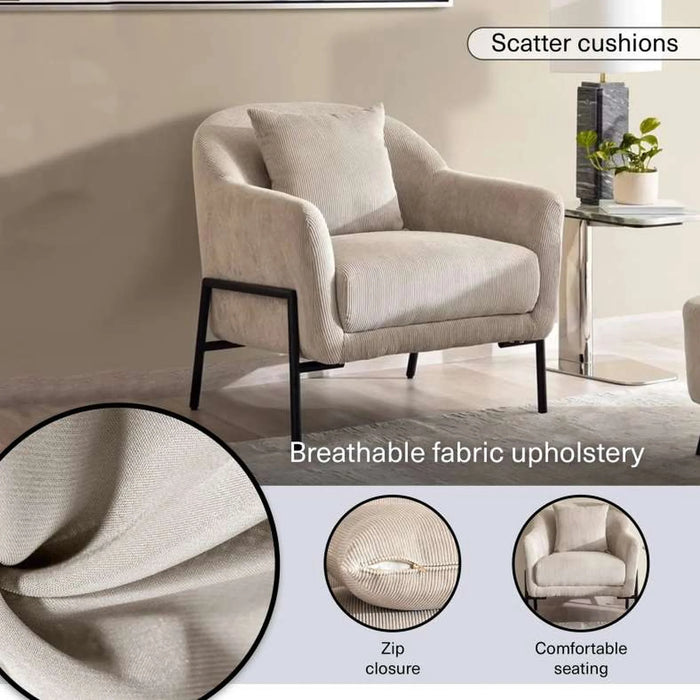 Mabro Single Seater Sofa - Light Grey