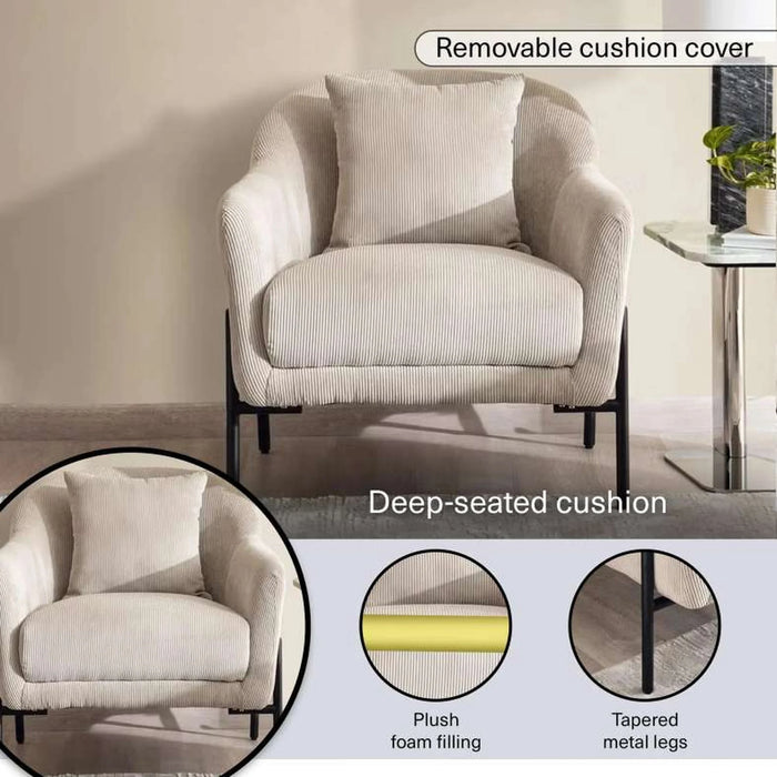 Mabro Single Seater Sofa - Light Grey