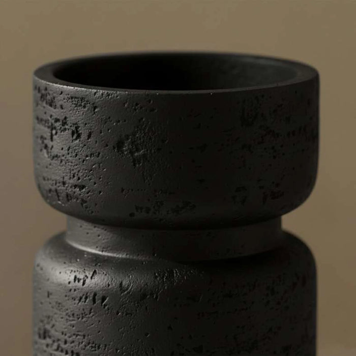 Macey Polyresin Pillar Candle Holder 9X9X15Cm - Black