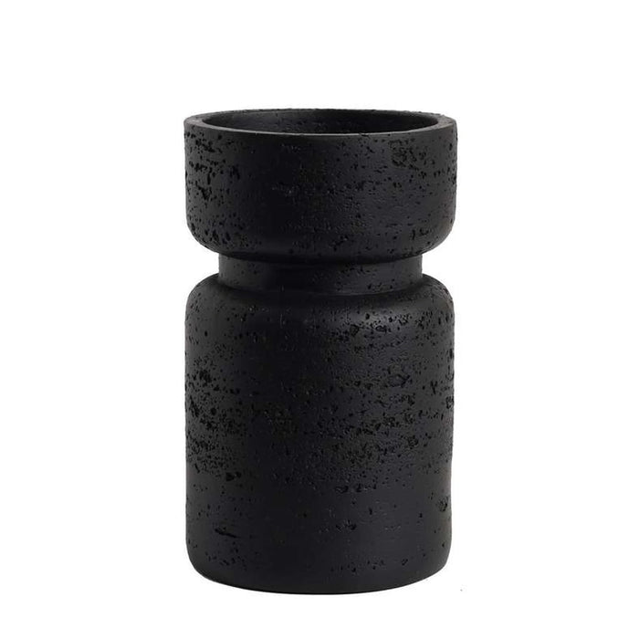 Macey Polyresin Pillar Candle Holder 9X9X15Cm - Black