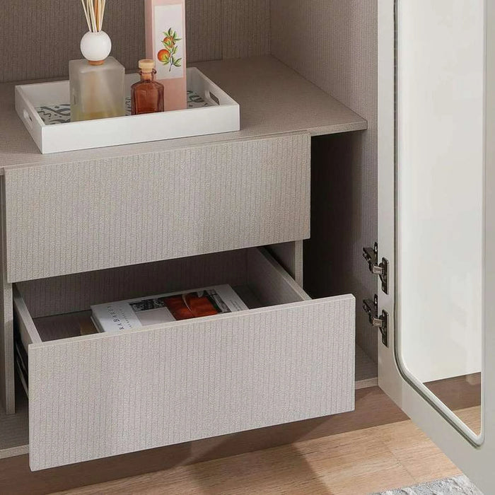 Macrina 6 Door Wardrobe - White & Walnut