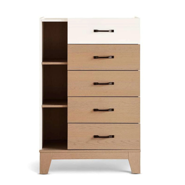 Macrina Chest Of 5 Drawer - White & Walnut