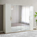 Macy 6 Door Wardrobe - Matte Cream Pan Home