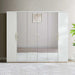 Macy 6 Door Wardrobe - Matte Cream Pan Home