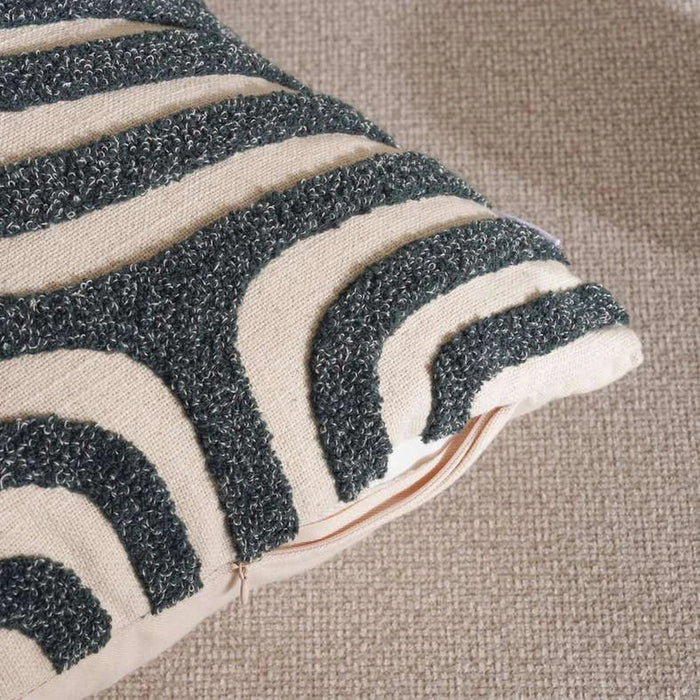 Madagascar Embroidery  Down Alternative Filled Cushion 50X50Cm-Black Pan Home