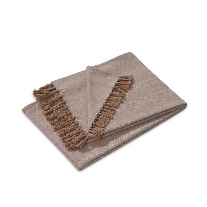 Maeve Throw With Fringes 130X170Cm - Beige Pan Home