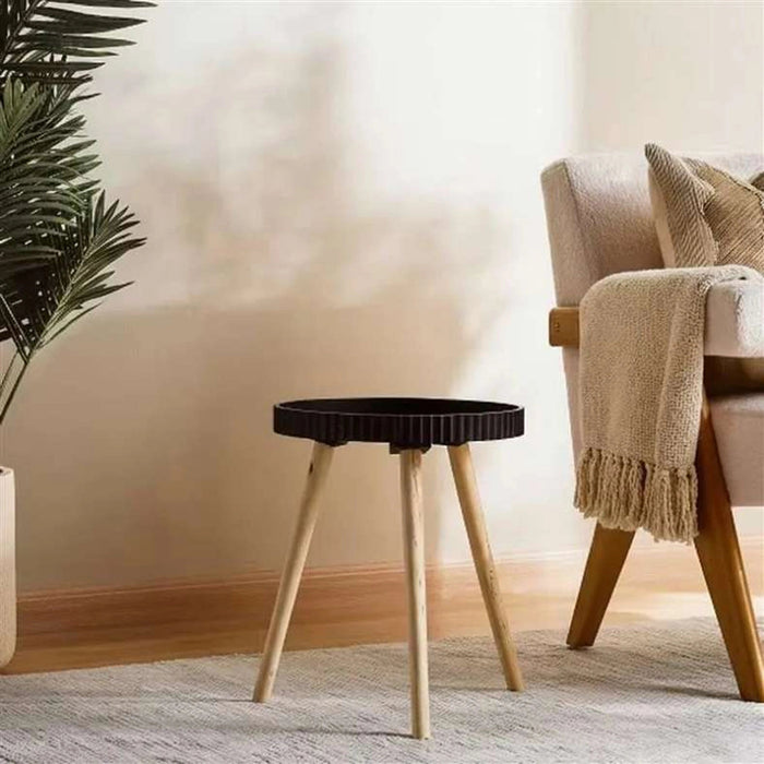 Maison Accent Table Wood - Black & Natural Pan Home