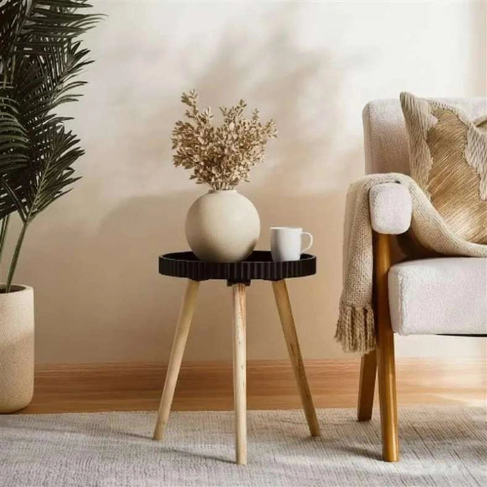 Maison Accent Table Wood - Black & Natural Pan Home