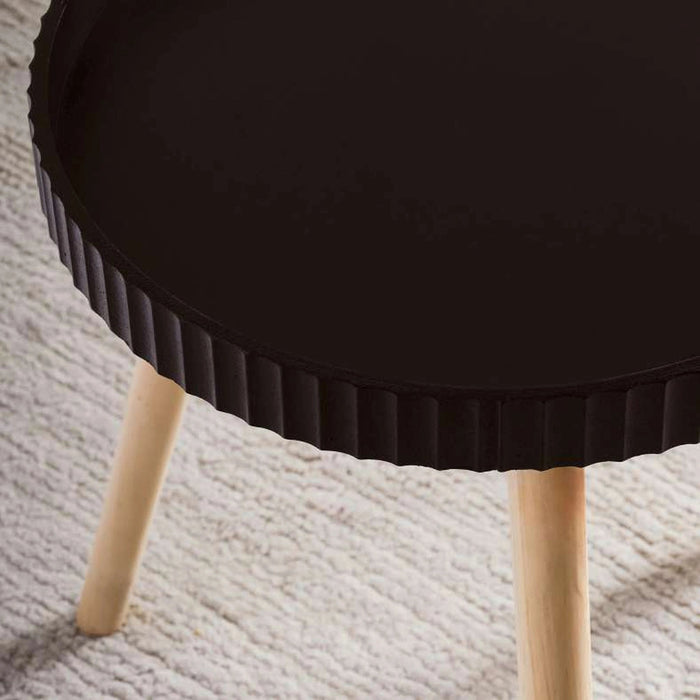 Maison Accent Table Wood - Black & Natural Pan Home