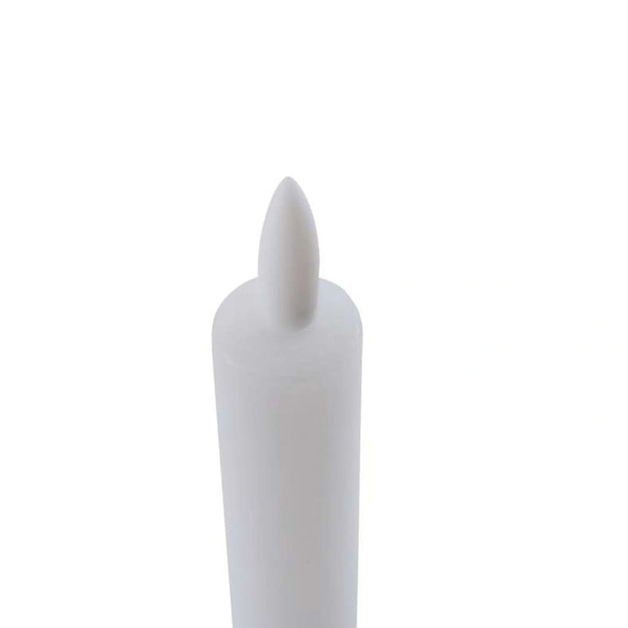 Majestic 2-Piece Led Wax Taper Candle With Rustic Surface Dia 2X22Cm - White